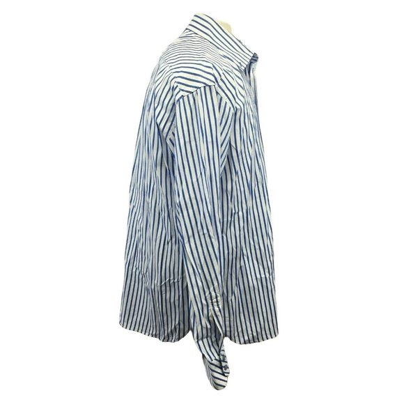 TOMMY HILFIGER Mens Casual Button Shirt L Blue White Striped L/S 80s - Picture 11 of 12